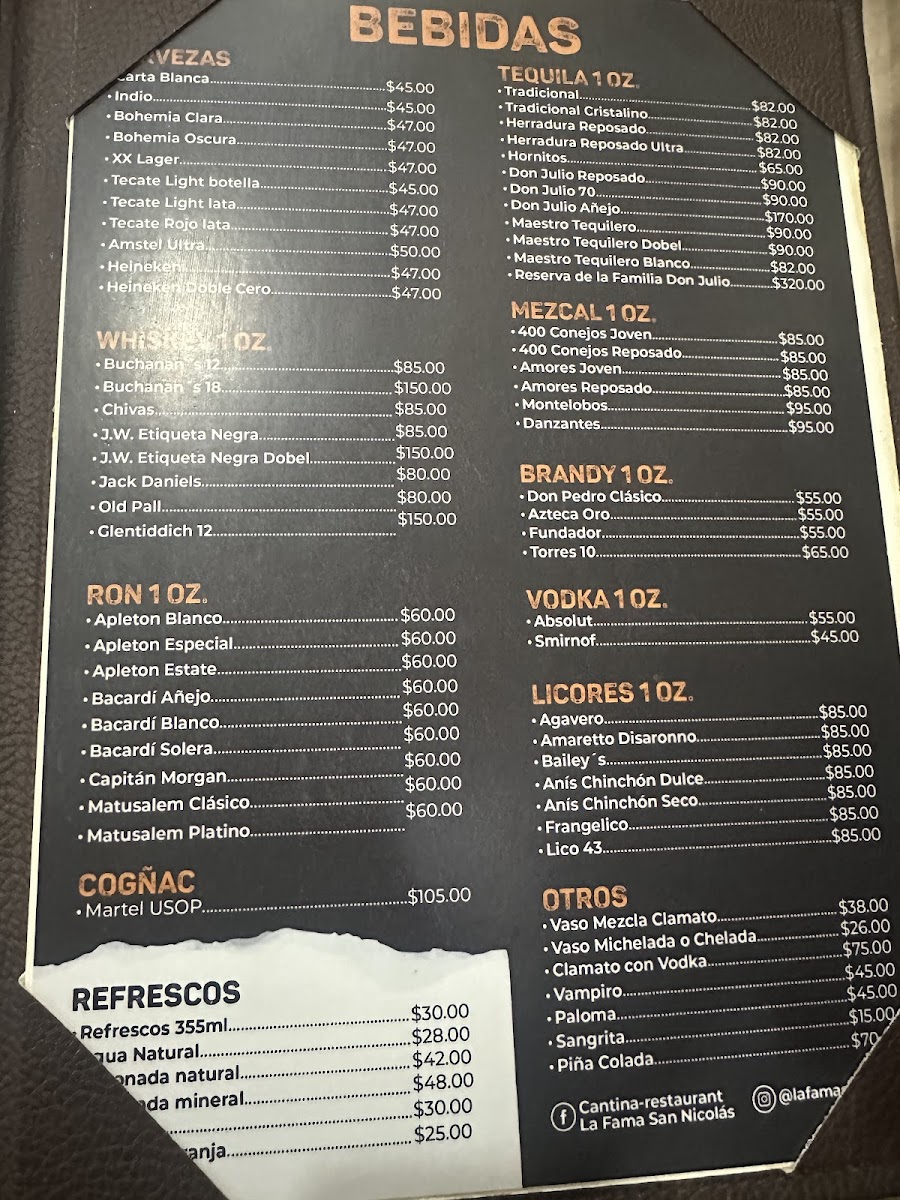 Bar La Fama Menu - Image 6